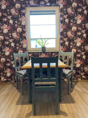 Ein Sitzbereich in der Unterkunft Ferienwohnung OstseeStrandLäufer 1