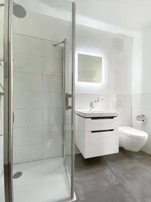 Ein Badezimmer in der Unterkunft Strandläufer 1