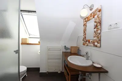 Ein Badezimmer in der Unterkunft Am Waldesrand