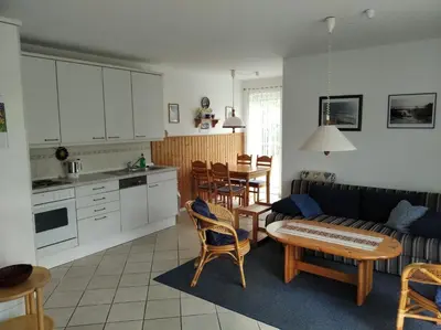 Küche/Küchenzeile in der Unterkunft Haus Seeschwalbe, Whg3