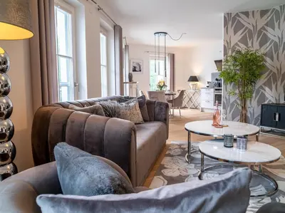 Ein Sitzbereich in der Unterkunft Panorama-Residenz 26