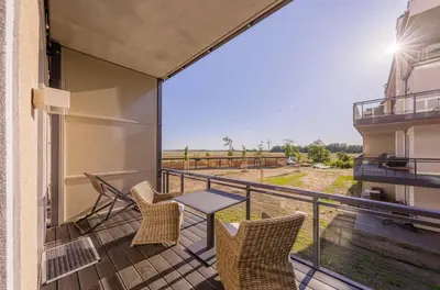 Ein Balkon oder eine Terrasse in der Unterkunft Seeschwalbe