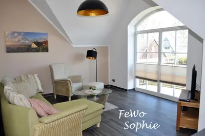 Ein Sitzbereich in der Unterkunft Haus Sophie