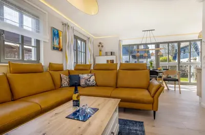 Ein Sitzbereich in der Unterkunft Ferienhaus OstseeLust