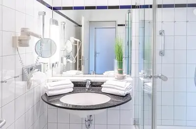 Ein Badezimmer in der Unterkunft Strandhafer