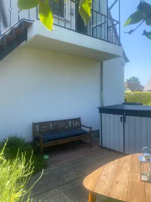 Ein Balkon oder eine Terrasse in der Unterkunft Ankerplatz 1
