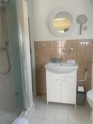 Ein Badezimmer in der Unterkunft Ankerplatz 1