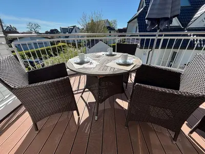 Ein Balkon oder eine Terrasse in der Unterkunft Meerglück