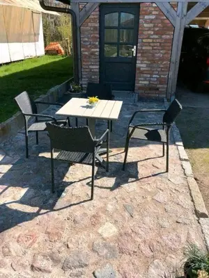 Ein Patio oder anderer Außenbereich in der Unterkunft Ferienwohnung am Storchnest