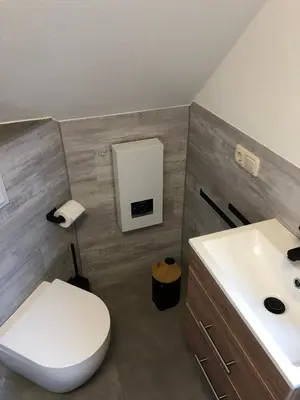 Ein Badezimmer in der Unterkunft Ferienwohnung am Storchnest