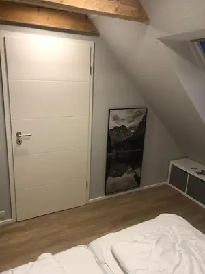 Ein Bett oder Betten in einem Zimmer der Unterkunft Ferienwohnung am Storchnest