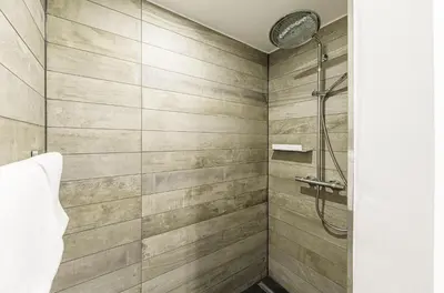 Ein Badezimmer in der Unterkunft Boddenlümmel