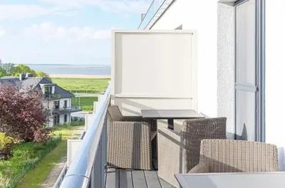 Ein Balkon oder eine Terrasse in der Unterkunft Boddenflair
