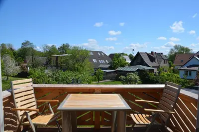 Ein Balkon oder eine Terrasse in der Unterkunft FEWO-Kramm Ostseebad Dierhagen