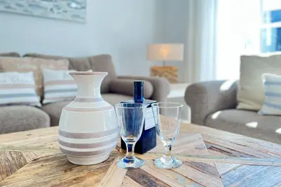 Ein Sitzbereich in der Unterkunft Strandhaus Zingst