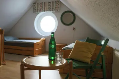 Ein Sitzbereich in der Unterkunft Boddenkieker 15