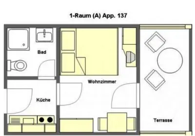 Grundriss der Unterkunft Studio Meißner - Parkresidenz Dierhagen