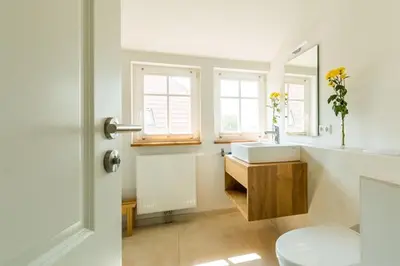 Ein Badezimmer in der Unterkunft Haus Wiesenweite
