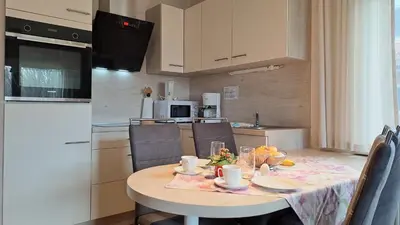Küche/Küchenzeile in der Unterkunft Apartment Prerower Straße