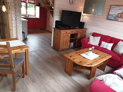 TV/Unterhaltungsangebot in der Unterkunft Blockhaus - de lüt holt hus