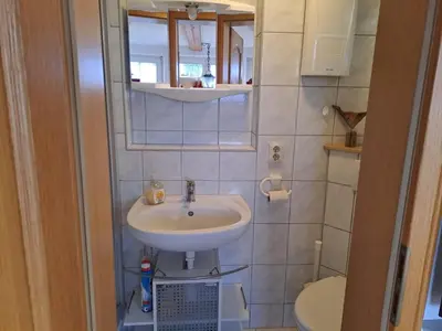 Ein Badezimmer in der Unterkunft Darß Stuv