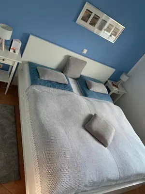 Ein Bett oder Betten in einem Zimmer der Unterkunft Am Haferland 