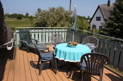 Ein Balkon oder eine Terrasse in der Unterkunft Große Fewo 1