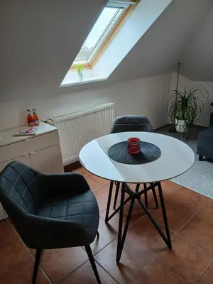 Ein Sitzbereich in der Unterkunft Kranich