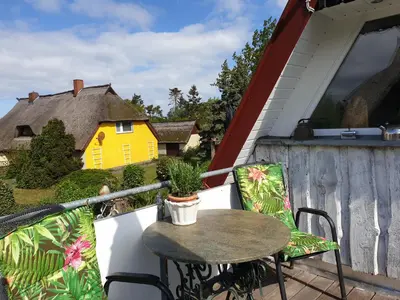 Ein Balkon oder eine Terrasse in der Unterkunft Lachmöwe