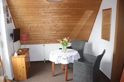 TV/Unterhaltungsangebot in der Unterkunft Pension Martens - Mansadenwohnung