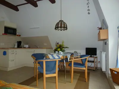 Küche/Küchenzeile in der Unterkunft Residenz am Haferland Whg 14