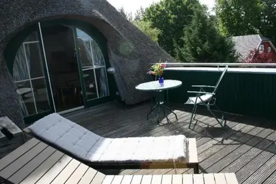 Ein Balkon oder eine Terrasse in der Unterkunft Residenz am Haferland Whg 14