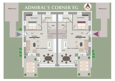 Grundriss der Unterkunft Admirals Corner Lee