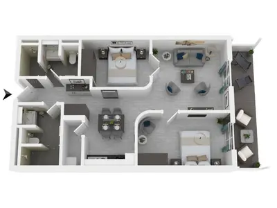 Grundriss der Unterkunft Achterndieck - Modernes 5-Sterne Erdgeschoss-Apartment mit Balkon