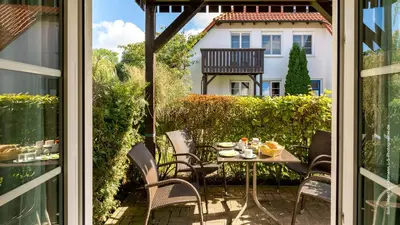 Ein Garten an der Unterkunft Kormoran Brandung