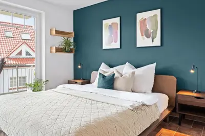 Ein Bett oder Betten in einem Zimmer der Unterkunft Friedenstrasse 43 Whg Mara