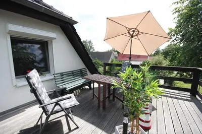 Ein Balkon oder eine Terrasse in der Unterkunft Appartement Ostseemuschel