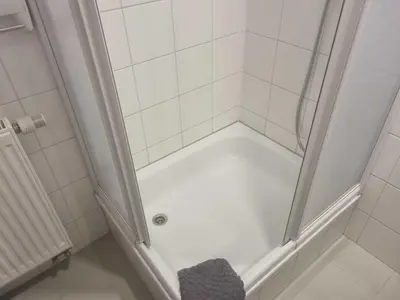 Ein Badezimmer in der Unterkunft Ferienhof Darsser Ort