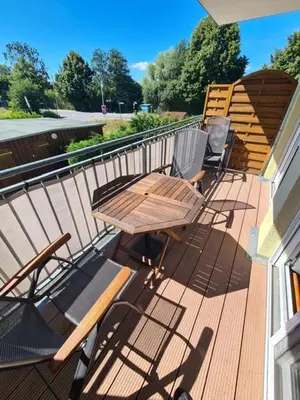 Ein Balkon oder eine Terrasse in der Unterkunft Meeresbrise