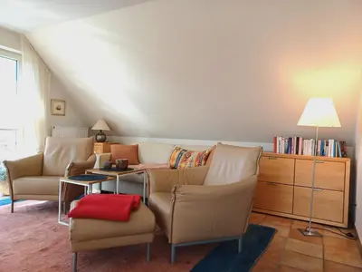 Ein Sitzbereich in der Unterkunft An den Boddenwiesen I
