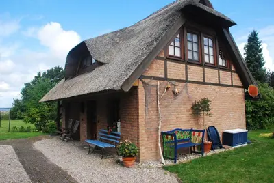 Ein Garten an der Unterkunft Darssblick