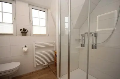 Ein Badezimmer in der Unterkunft Pfarrscheune Wustrow