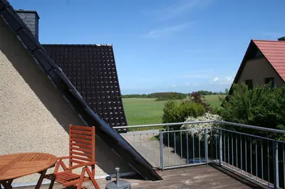Ein Balkon oder eine Terrasse in der Unterkunft Am Norderfeld