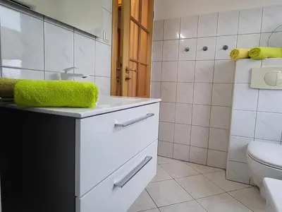 Ein Badezimmer in der Unterkunft Am Norderfeld