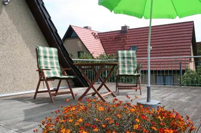 Das Gebäude in dem sich die Ferienwohnung befindet