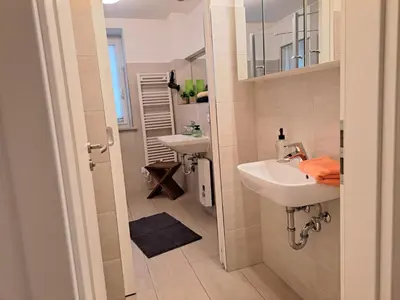 Ein Badezimmer in der Unterkunft Käptn Brass App 8