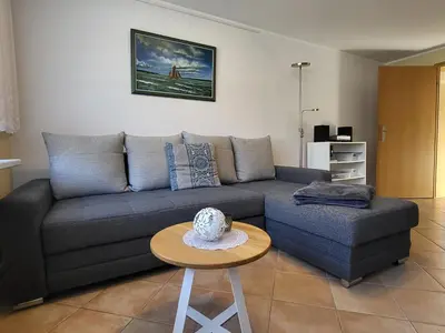 Ein Sitzbereich in der Unterkunft Anikas Ferienwohnung 1