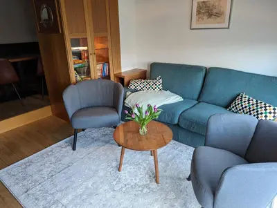 Ein Sitzbereich in der Unterkunft Hengstmanns Ferienwohnung