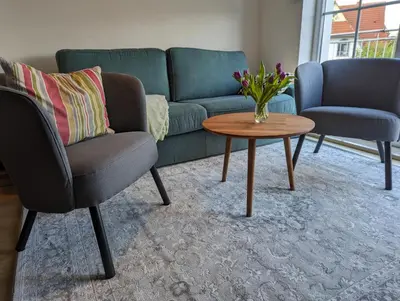 Ein Sitzbereich in der Unterkunft Hengstmanns Ferienwohnung