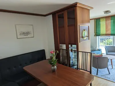 Ein Sitzbereich in der Unterkunft Hengstmanns Ferienwohnung